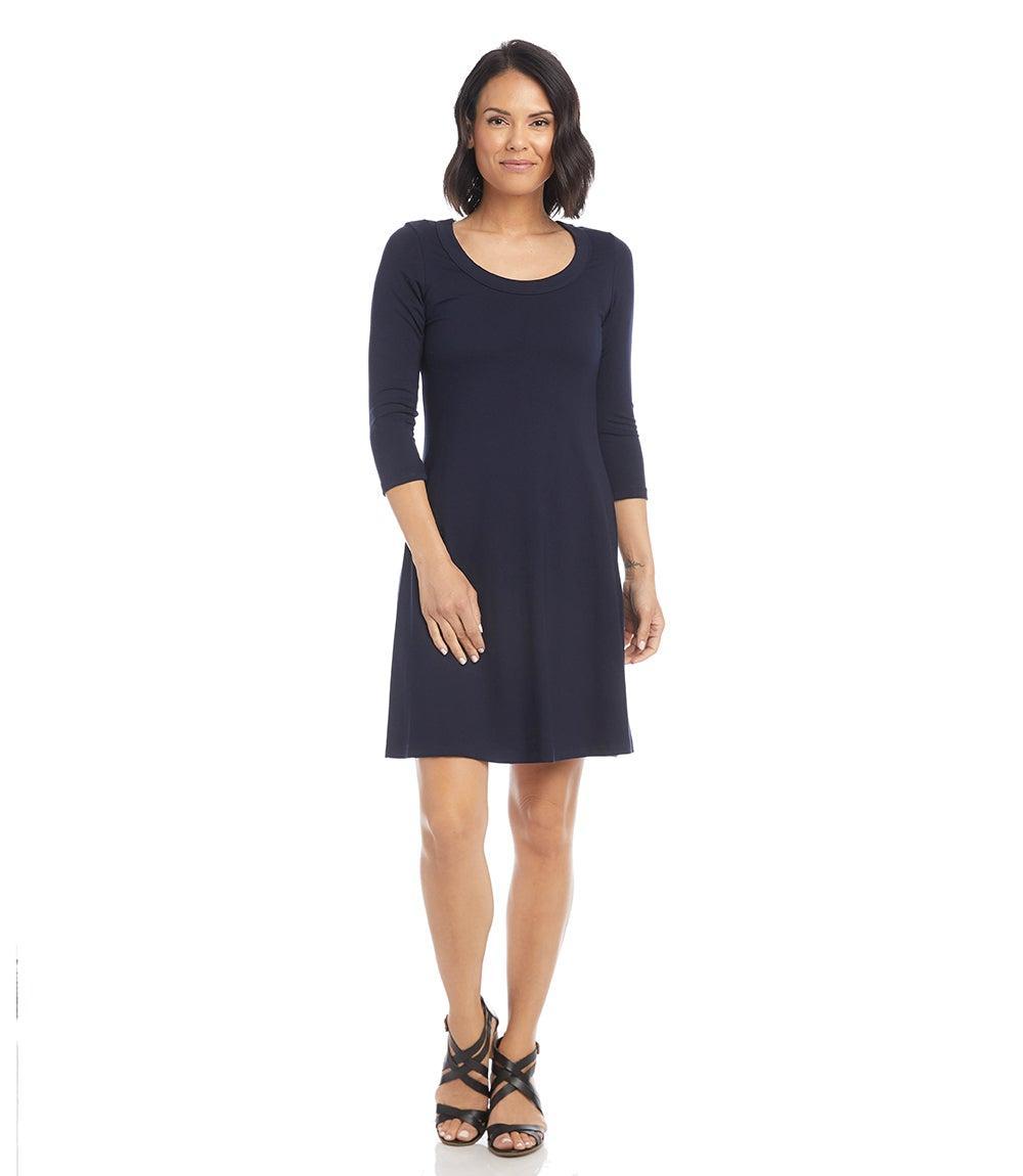 Karen Kane A-Line Jersey Dress in Navy at Nordstrom, Size Small Product Image