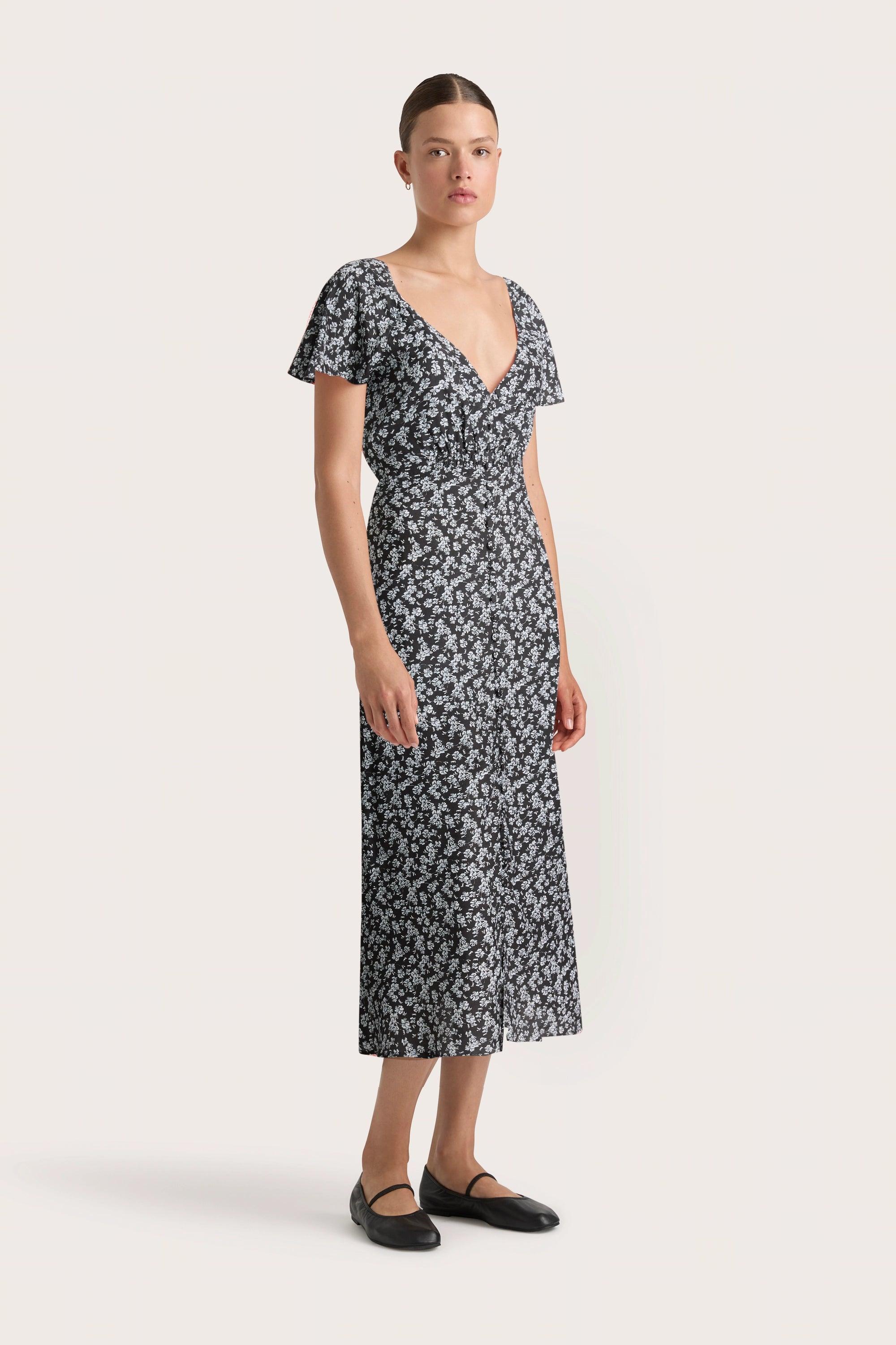 Aurelie Midi Dress Leilani Charred Navy Product Image