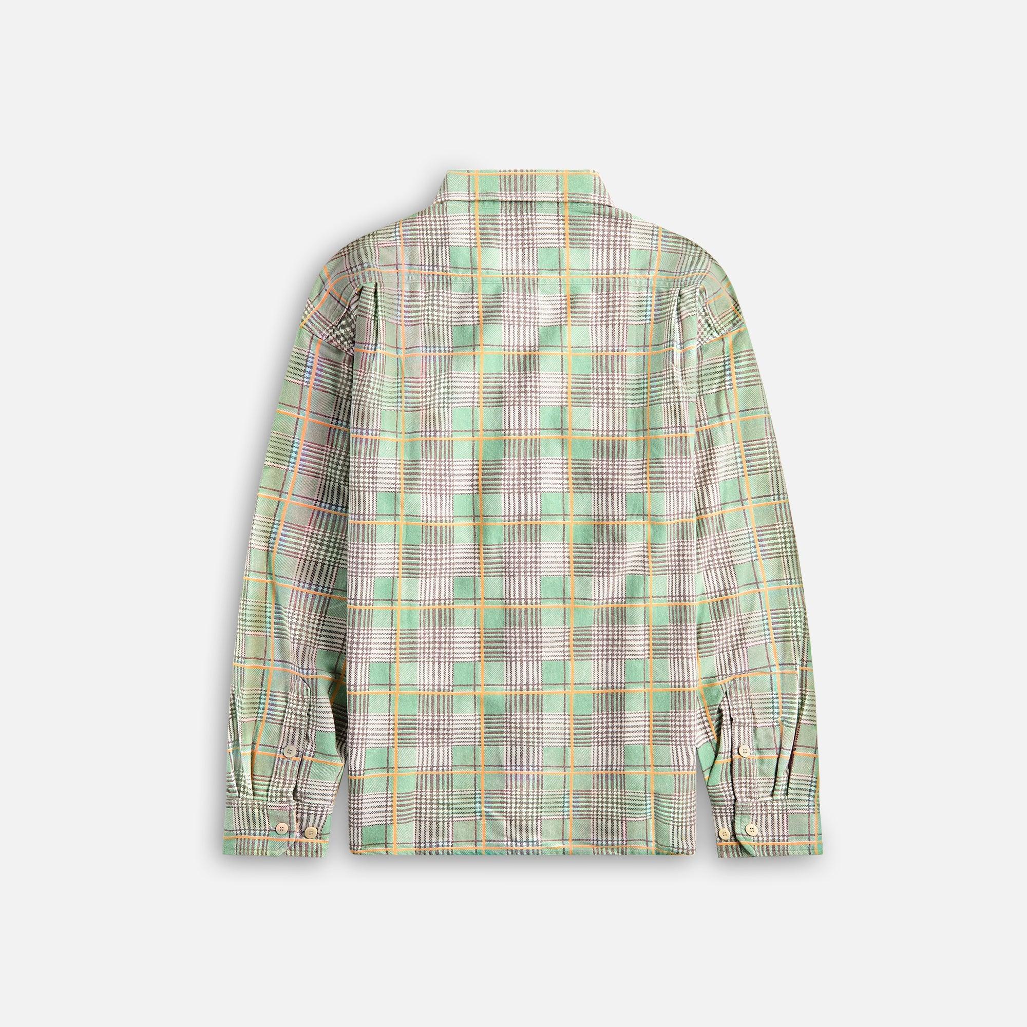 Visvim Pioneer Check Long Sleeve - Light Green Male Product Image