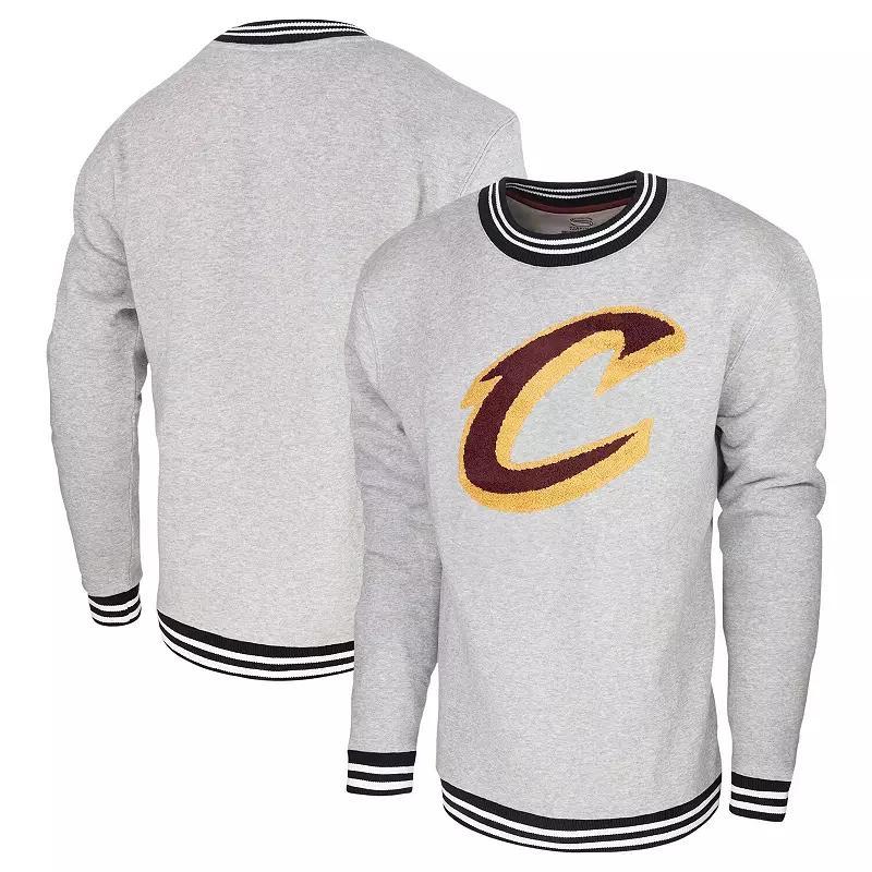 Mens Stadium Essentials Heather Gray Cleveland Cavaliers Club Level Pullover Sweatshirt Product Image