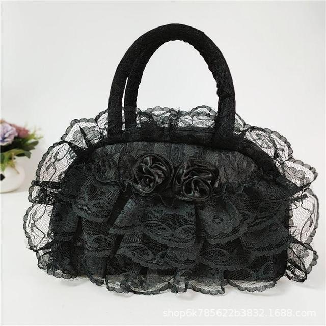 Flower Accent Lace Bowler Bag Product Image