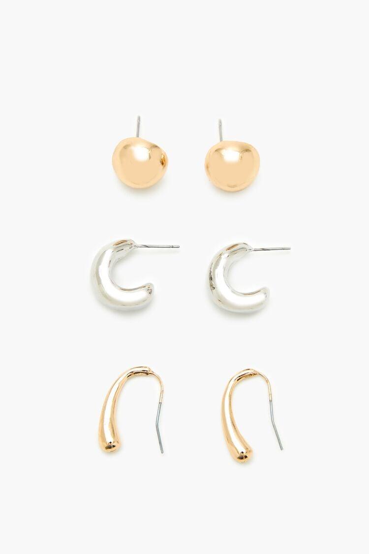 Stud & Geo Hoop Earring Set | Forever 21 Product Image