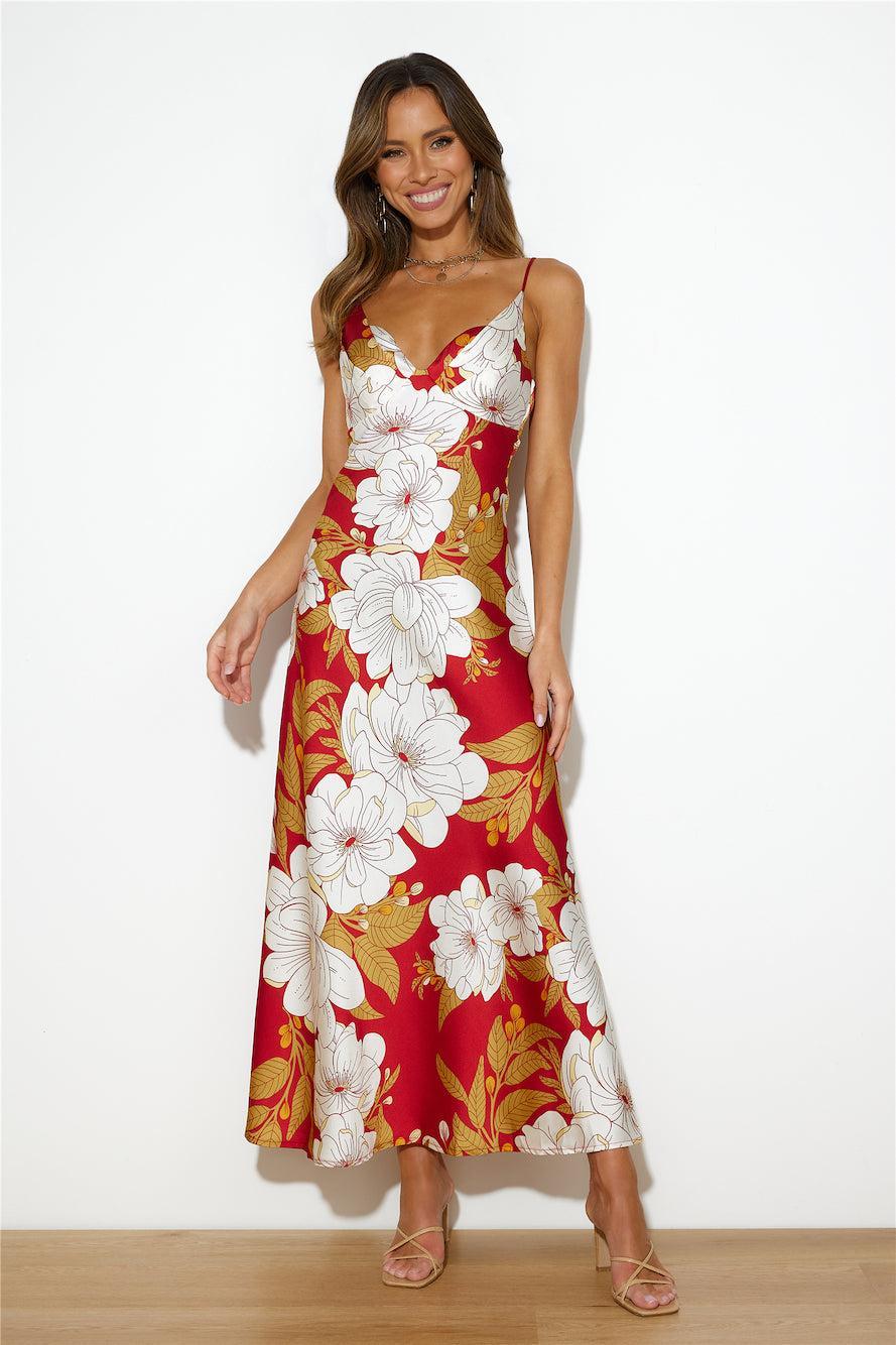 Vacation Dreaming Maxi Dress Red Product Image