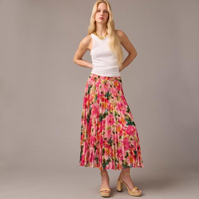 Gwyneth pleated skirt in floral chiffon Product Image