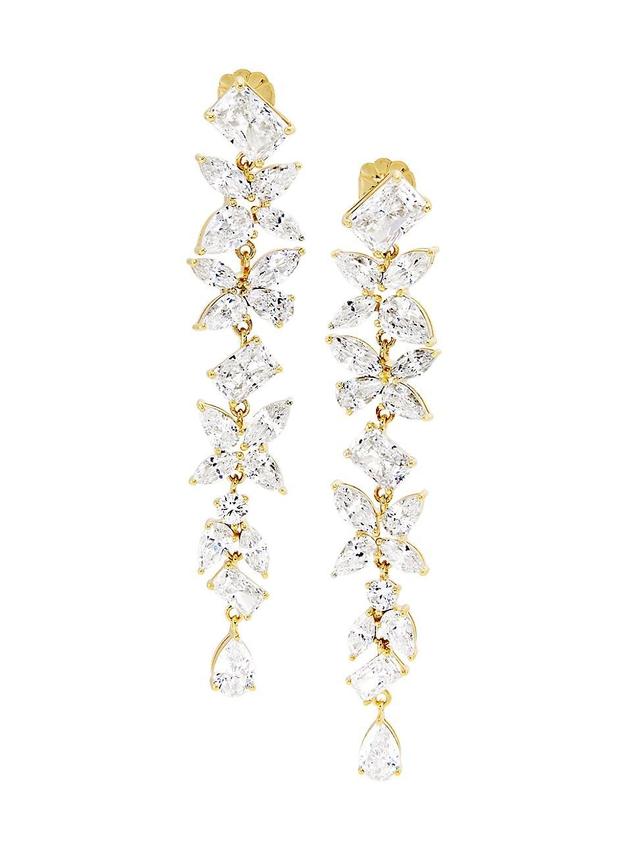 Womens Versailles 18K-Gold-Plated & Cubic Zirconia Floral Drop Earrings Product Image