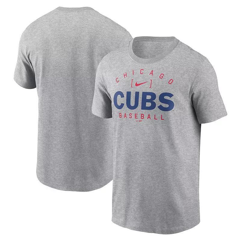 Mens Nike Heather Gray Chicago Cubs Home Team Athletic Arch T-Shirt Product Image