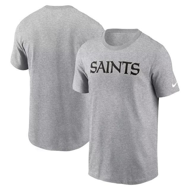 Mens Nike Heather Gray New Orleans Saints Primetime Wordmark Essential T-Shirt Product Image