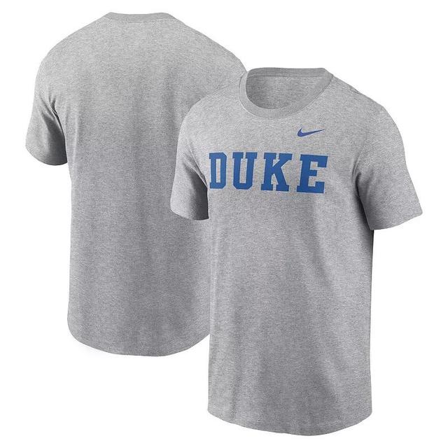 Mens Nike Heather Gray Duke Blue Devils Primetime Evergreen Wordmark T-Shirt Product Image