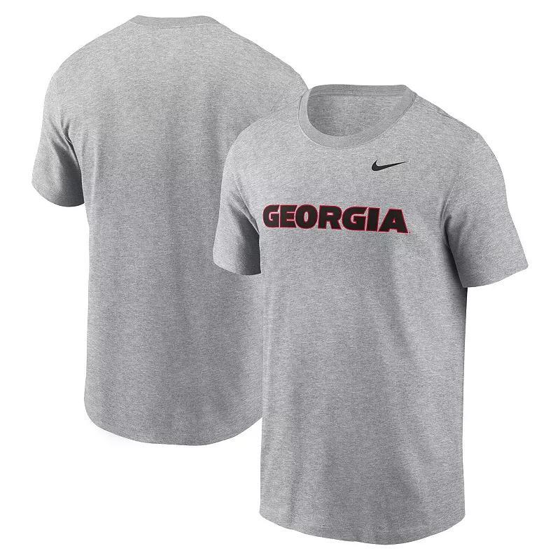 Mens Nike Heather Gray Georgia Bulldogs Primetime Evergreen Wordmark T-Shirt Product Image