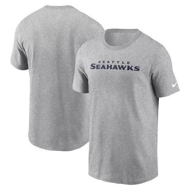 Mens Nike Heather Gray Seattle Seahawks Primetime Wordmark Essential T-Shirt Product Image