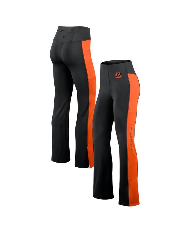 Fanatics Signature Womens Black Cincinnati Bengals Studio Fitted Flared Leggings Product Image