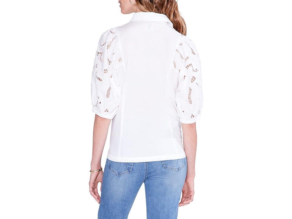 NIC+ZOE Eyelet Sleeves Shirt (Paper ) Women's Clothing Product Image