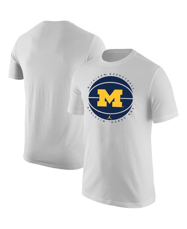 Mens Jordan White Michigan Wolverines Basketball Team Issue T-shirt Product Image