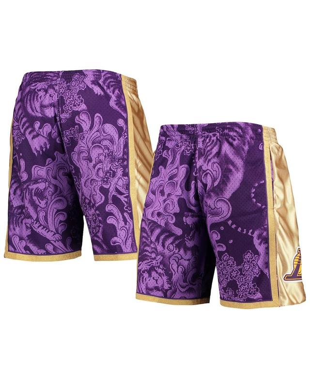 Mens Mitchell & Ness Purple Los Angeles Lakers Hardwood Classics Lunar New Year Swingman Shorts Product Image