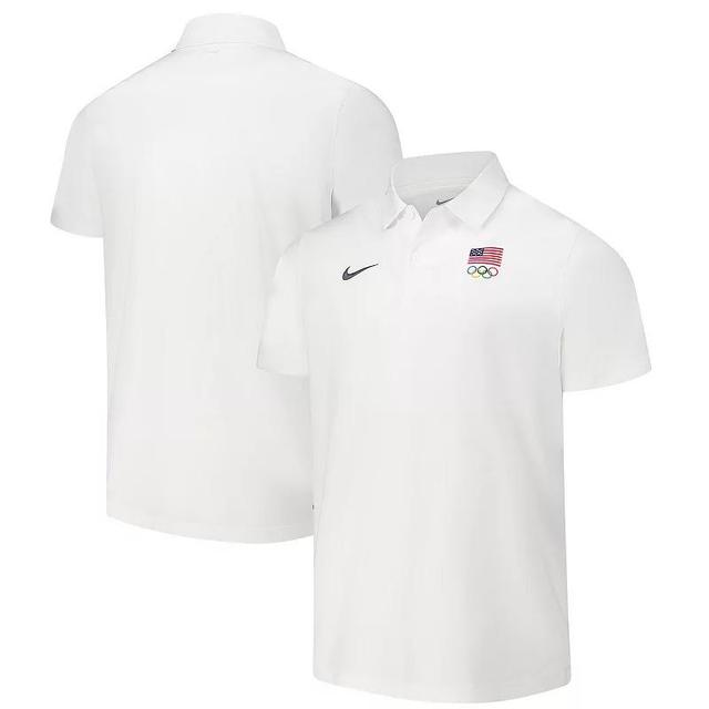 Mens Nike White Team USA Woven Performance Polo Product Image