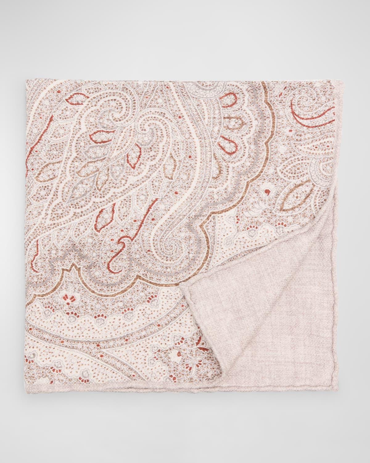 Mens Silk Paisley-Print Pocket Square Product Image