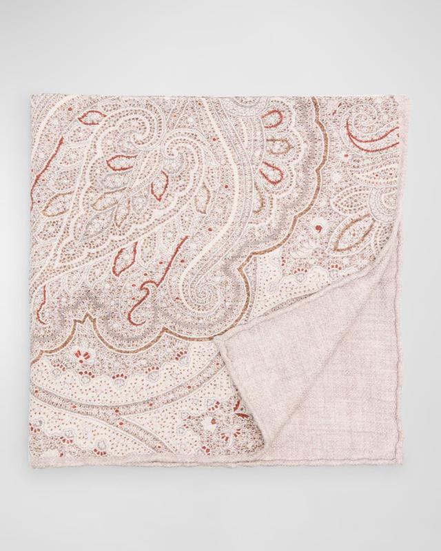 Men's Silk Paisley-Print Pocket Square Product Image