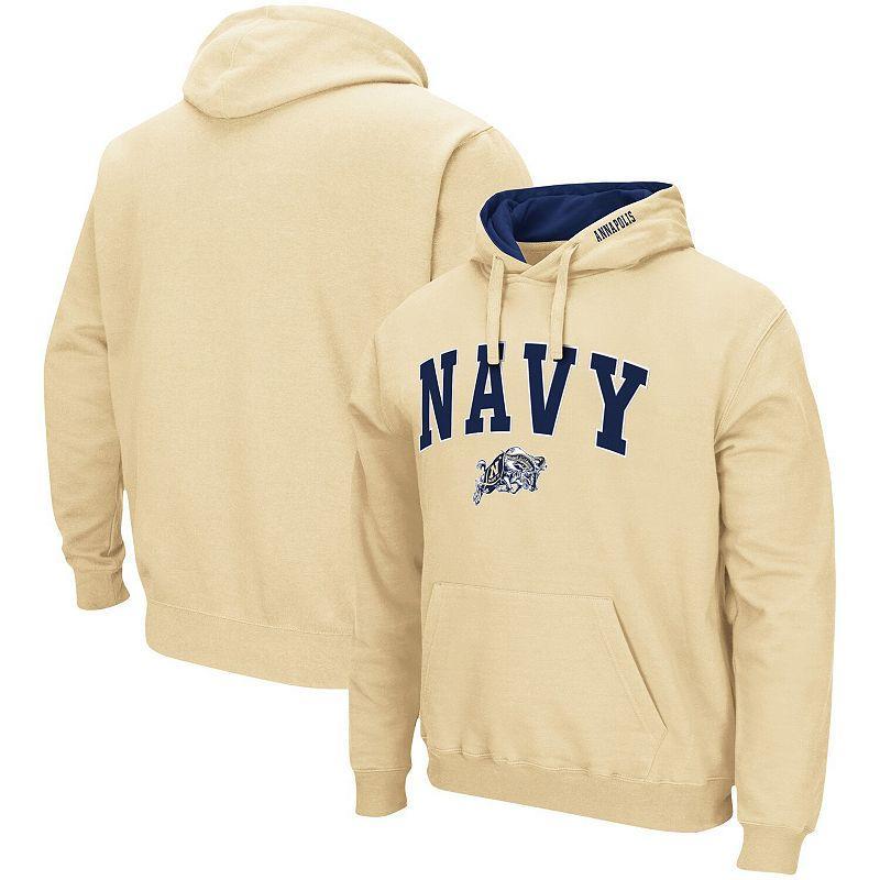 Mens Colosseum Navy Midshipmen Arch & Logo 3.0 Pullover Hoodie Product Image