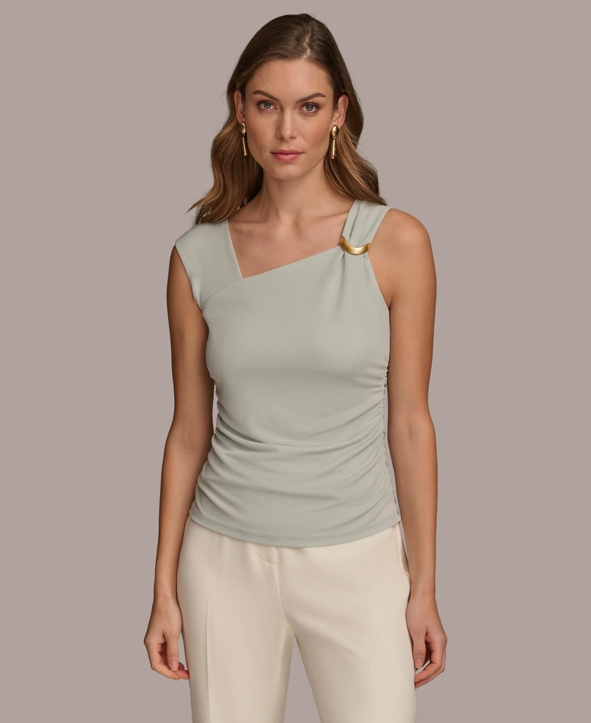 Women's Asymmetrical Neckline Sleeveless Top Product Image