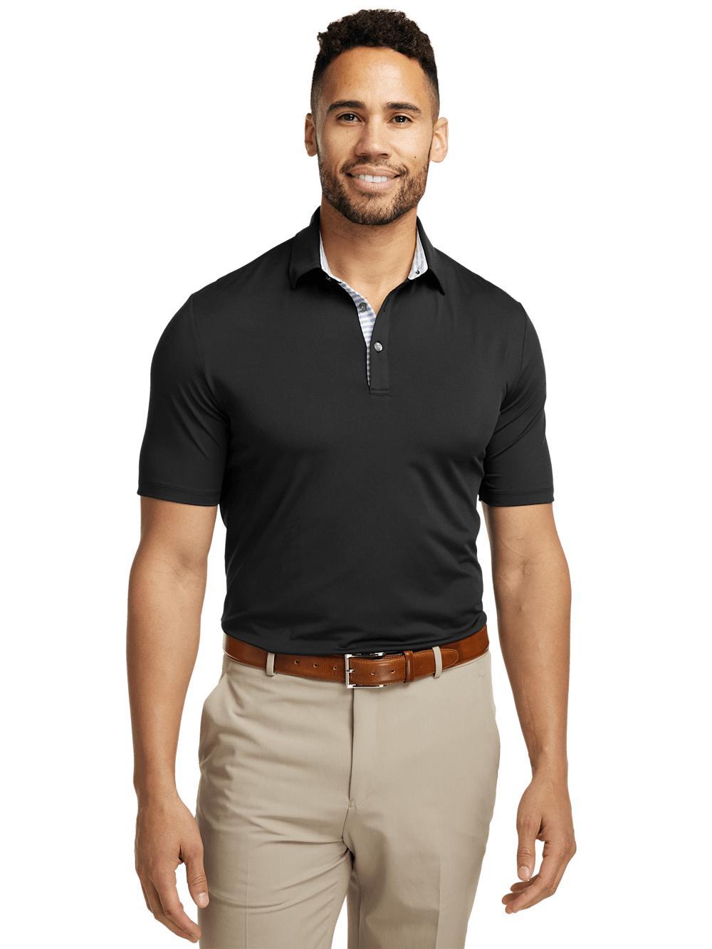 Performance Blend Three Button Polo - Black Product Image