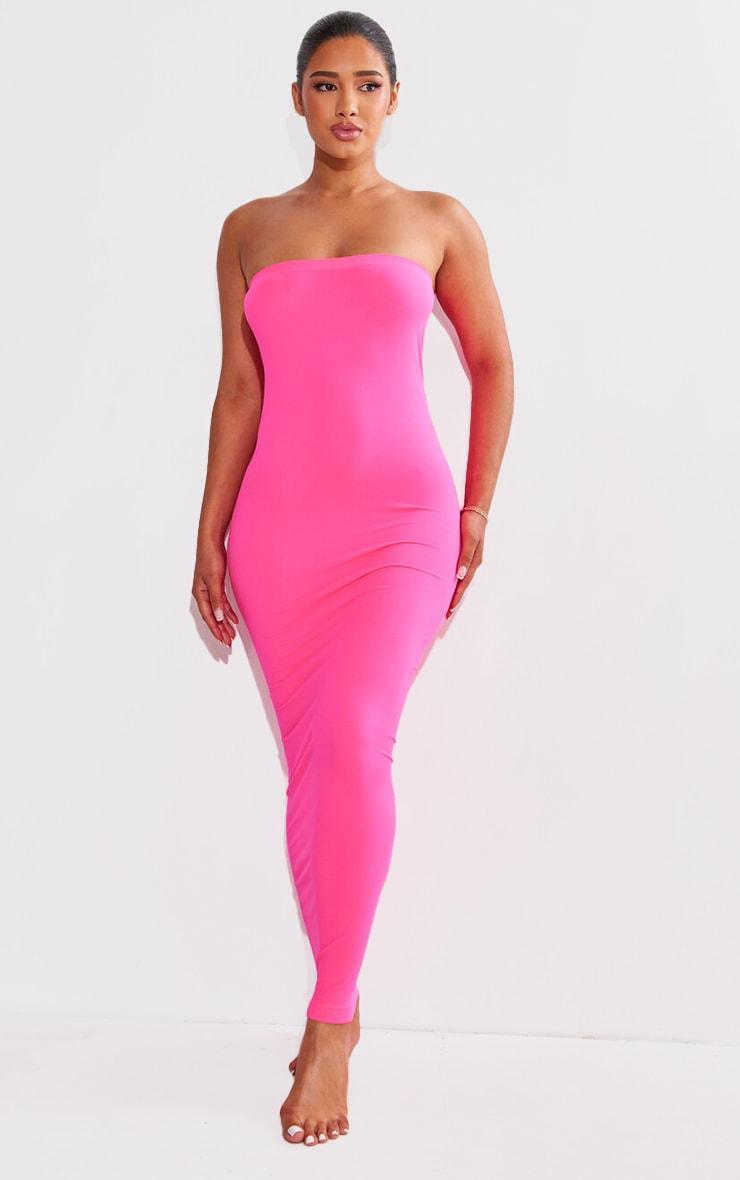 Shape Hot Pink Seamless Bandeau Maxi Dress Product Image