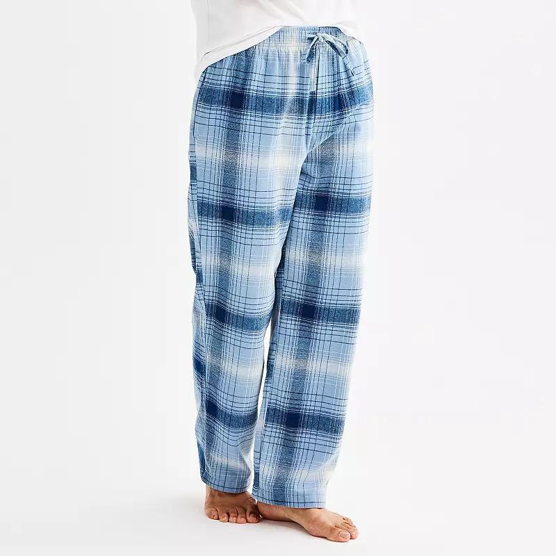 Mens Sonoma Goods For Life Flannel Drawstring Pajama Pants Iron Ore Plaid Product Image