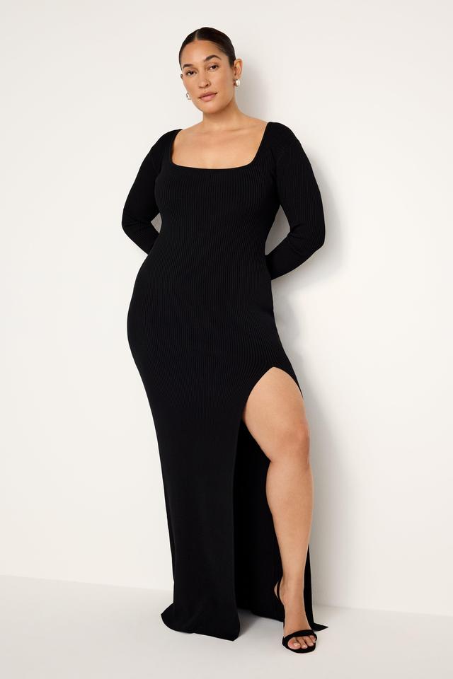 STRETCH RIB KNIT MAXI DRESS | GRENADINE003 Product Image