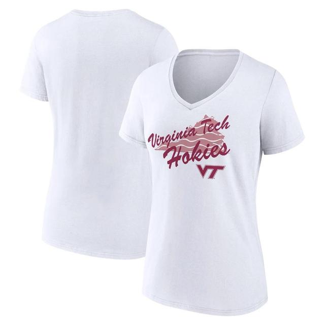 NCAA Virginia Tech Hokies Womens V-Neck White T-Shirt Product Image