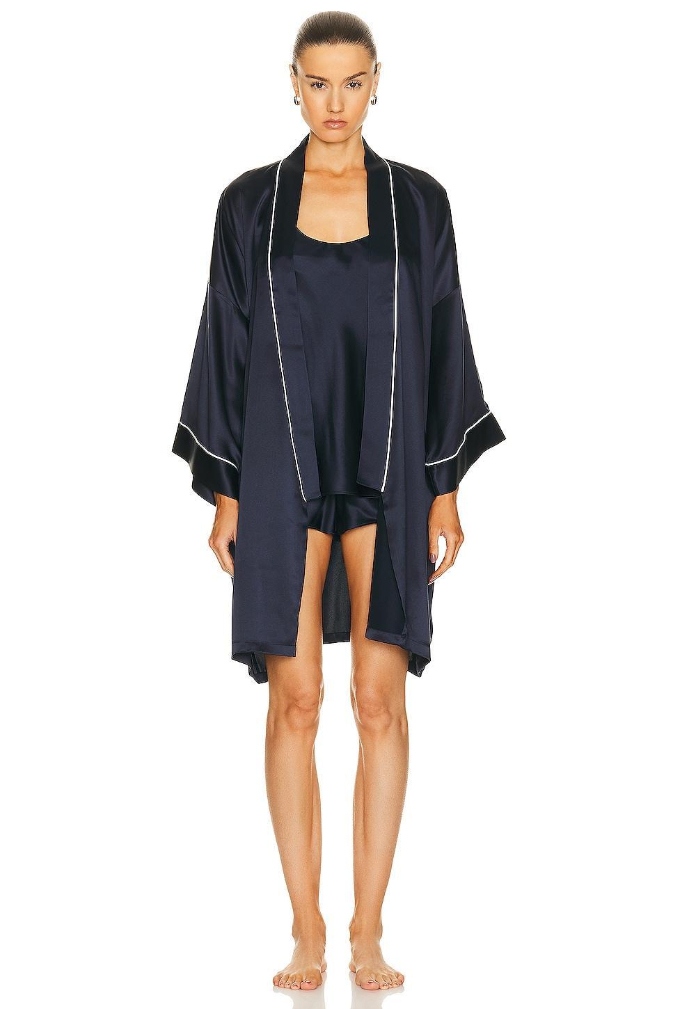 Olivia von Halle Mimi Robe in Navy Product Image