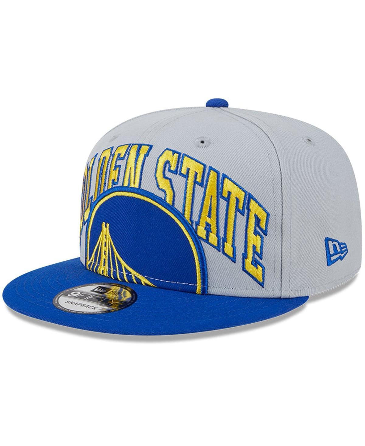 Mens New Era Gray/Royal Golden State Warriors Tip-Off Two-Tone 9FIFTY Snapback Hat, Grey Product Image