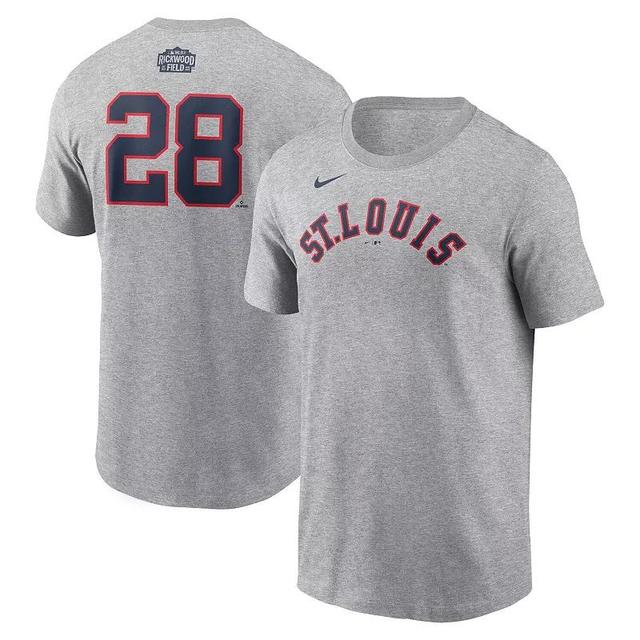 Mens Nike Nolan Arenado Gray St. Louis Cardinals 2024 Rickwood Classic Fuse Name & Number T-Shirt Product Image