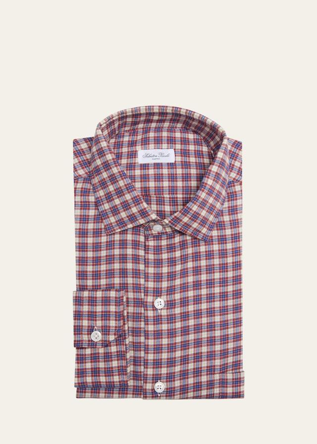 Mens Flannel Check Casual Button Down Shirt Product Image