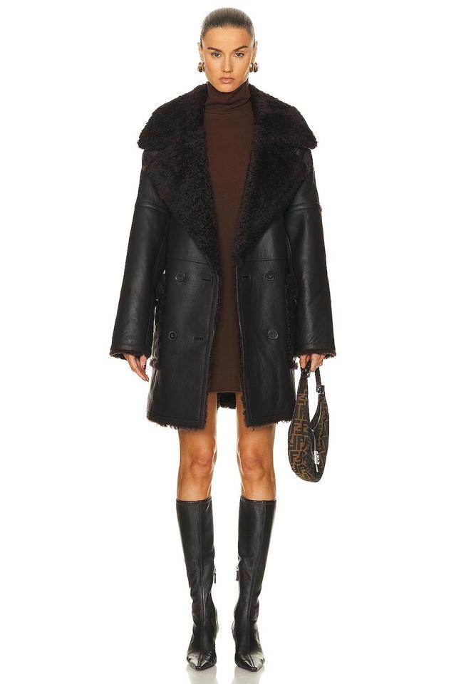 Citizens of Humanity Elodie Shearling Coat in Brown Product Image