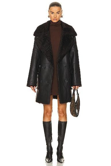 Citizens of Humanity Elodie Shearling Coat in Brown Product Image