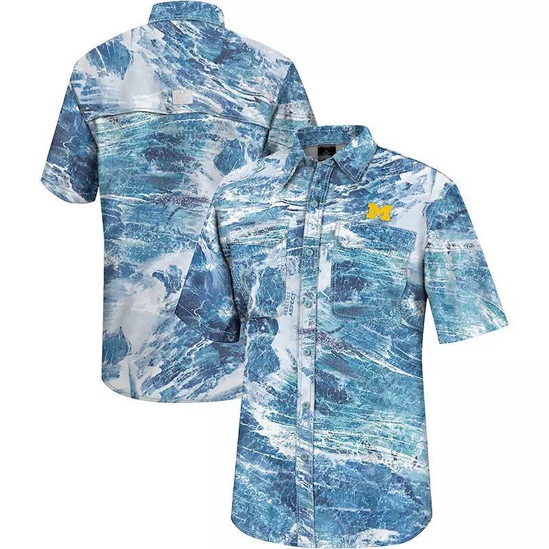 Mens Colosseum Michigan Wolverines Realtree Aspect Charter Full-Button Fishing Shirt Product Image