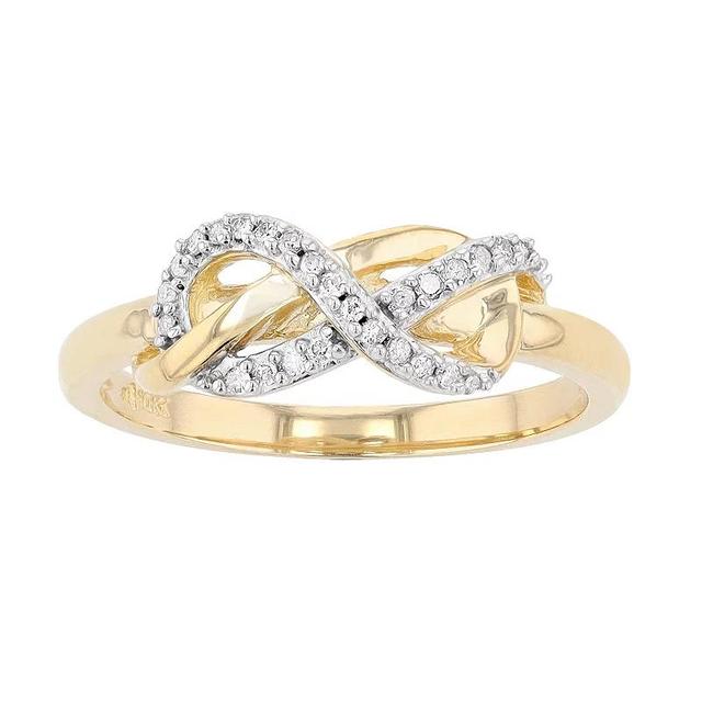 10k Gold 1/10 Carat T.W. Diamond Infinity Ring, Womens Product Image