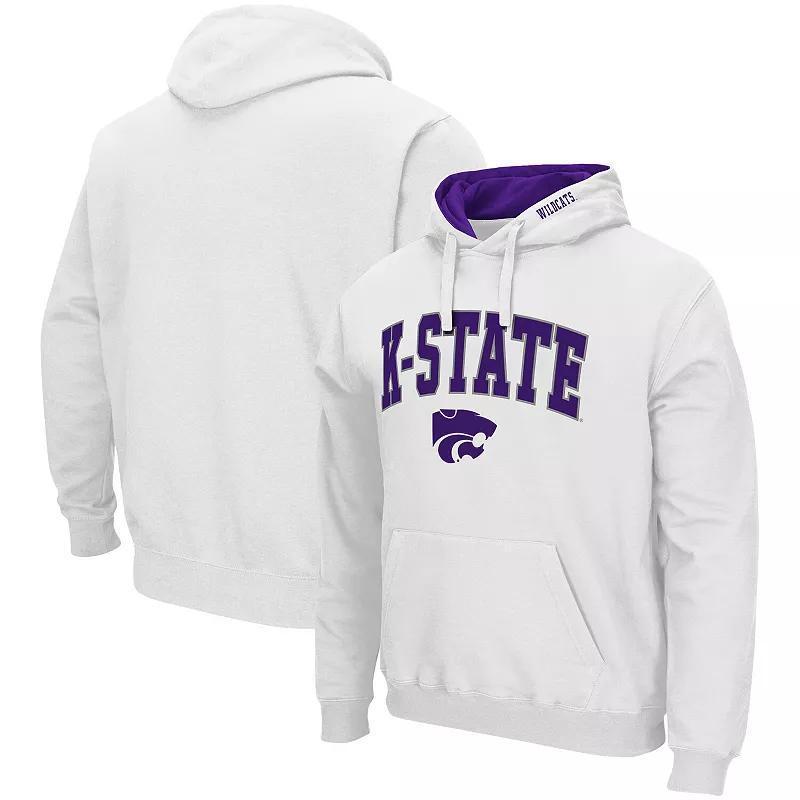 Mens Colosseum White Kansas State Wildcats Arch & Logo 3.0 Pullover Hoodie KST White Product Image