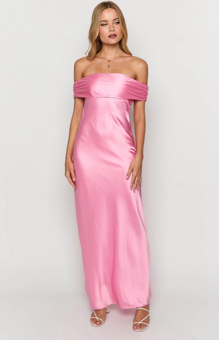 Seraphina Pink Off The Shoulder Maxi Dress Product Image