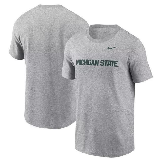 Mens Nike Heather Gray Michigan State Spartans Primetime Evergreen Wordmark T-Shirt Product Image