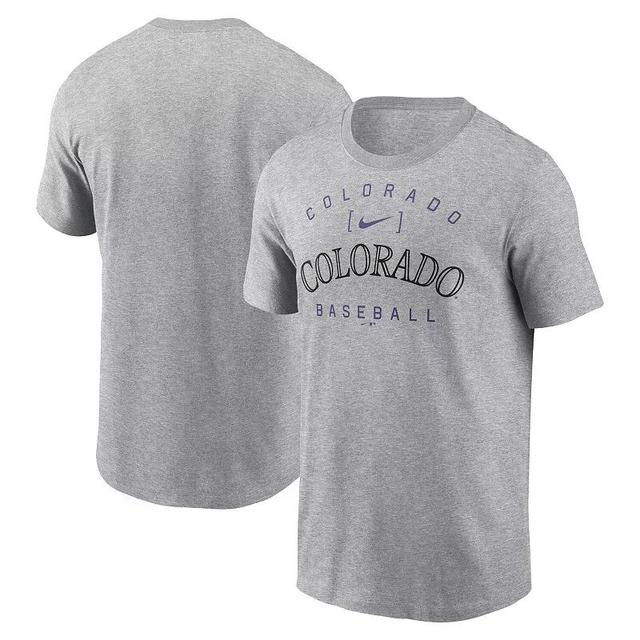 Mens Nike Heather Gray Colorado Rockies Home Team Athletic Arch T-Shirt Product Image