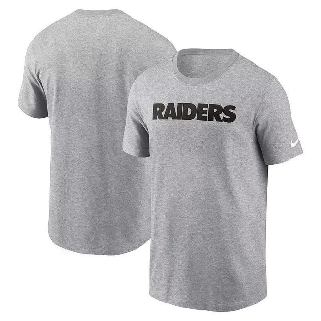 Mens Nike Heather Gray Las Vegas Raiders Primetime Wordmark Essential T-Shirt Product Image