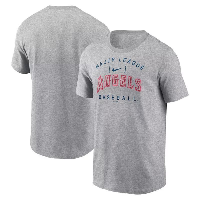 Mens Nike Heather Gray Los Angeles Angels Home Team Athletic Arch T-Shirt Product Image