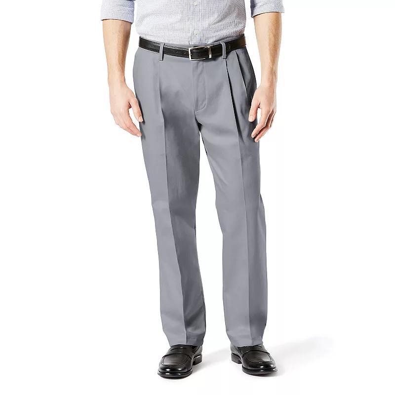 Big & Tall Dockers Signature Khaki Lux Classic-Fit Stretch Pleated Pants, Mens Blue Product Image