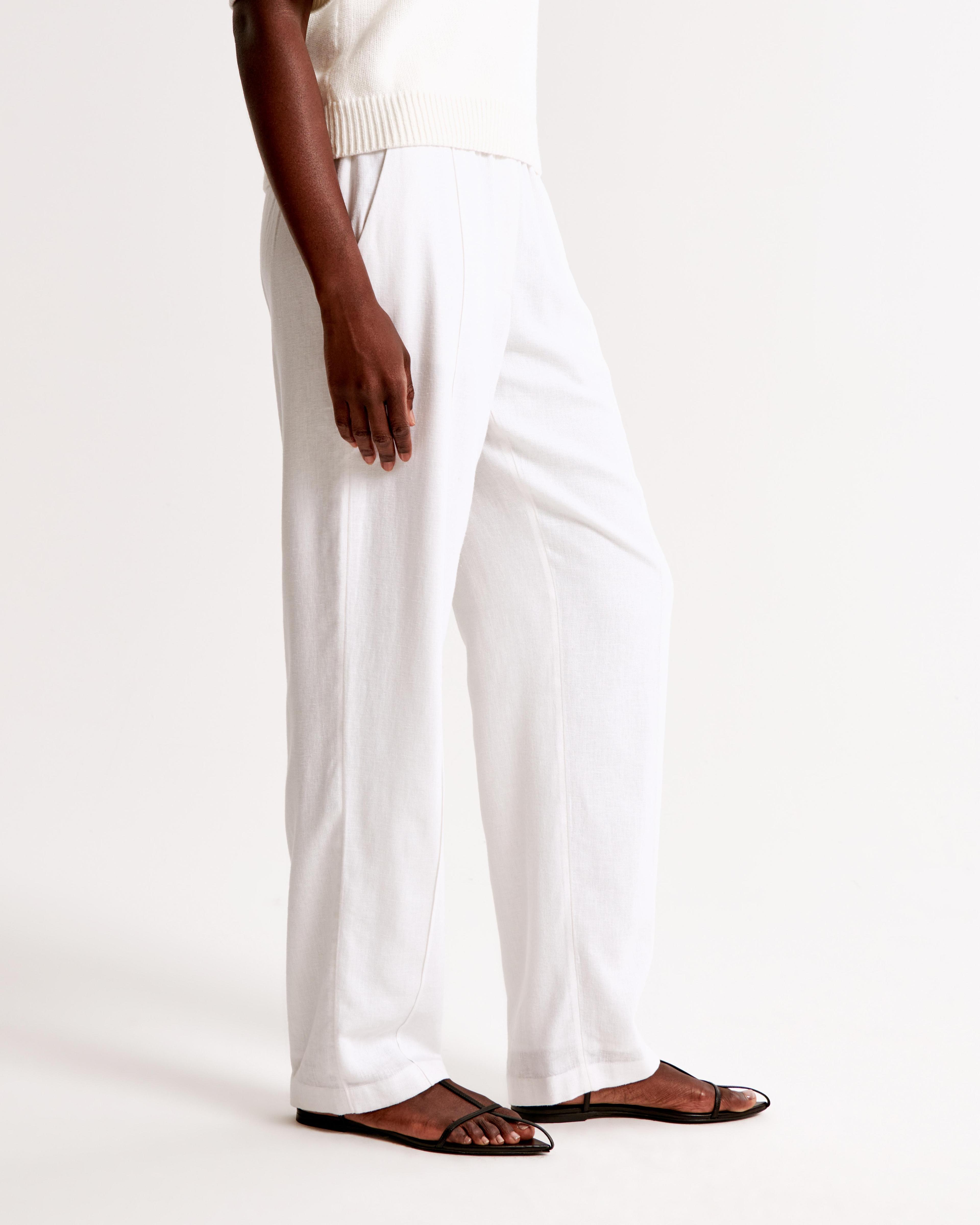 Straight Linen Blend Pull-On Pant Product Image