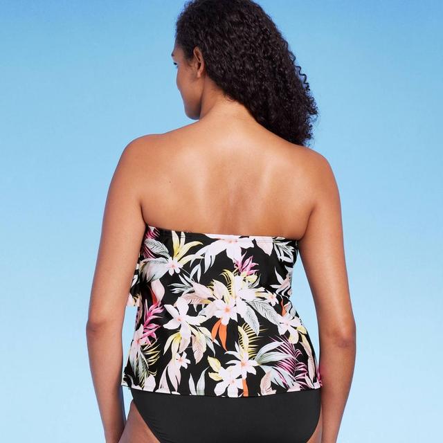 Womens Tropical Print Tiered Bandeau Tankini Top - Kona Sol Product Image