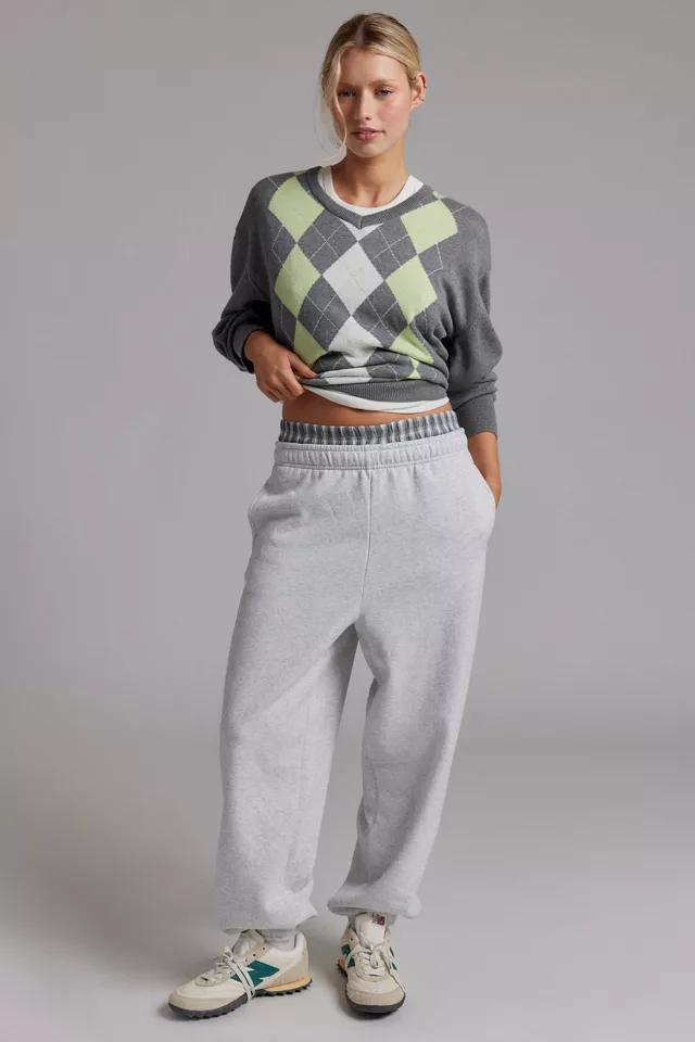 BDG Tashi Argyle Oversized V-Neck Sweater Product Image