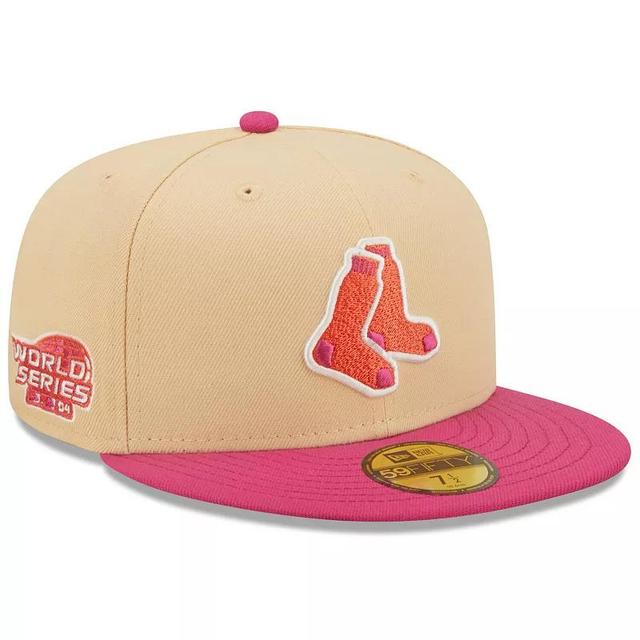 Mens New Era /Pink Boston Red Sox 2004 World Series Mango Passion 59FIFTY Fitted Hat Product Image