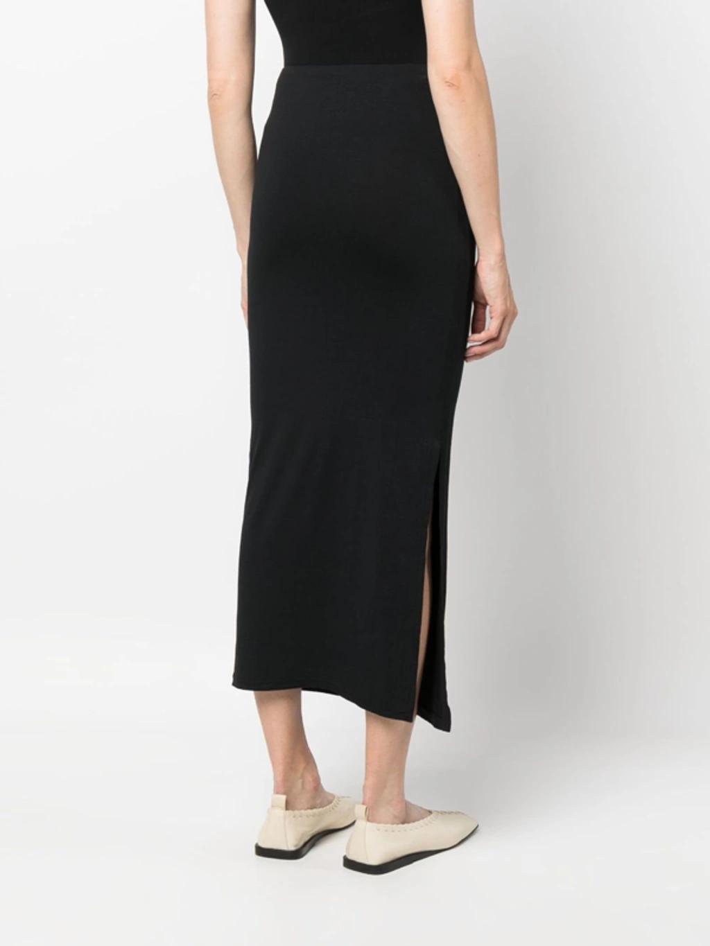 Crinkled Silk-twill Midi Skirt In Black Product Image