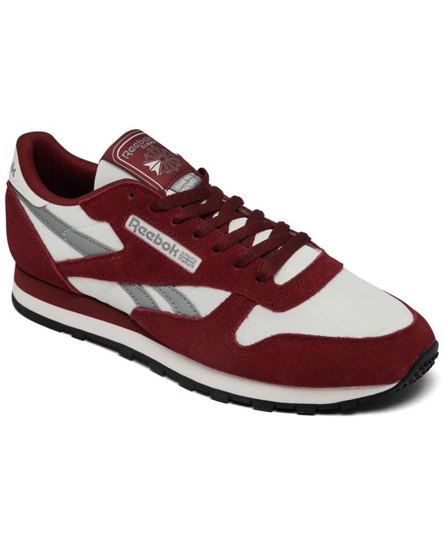 Reebok Mens Classic Leather Casual Sneakers from Finish Line - Maroon Product Image