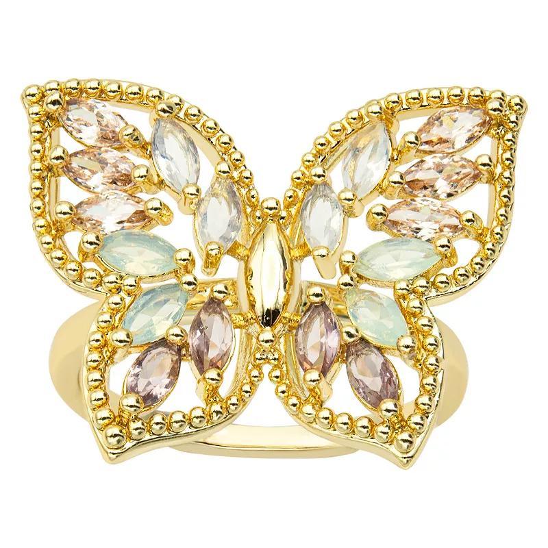 City Luxe Gold Tone Marquise Cubic Zirconia Butterfly Ring, Womens Gold Tone Team product image